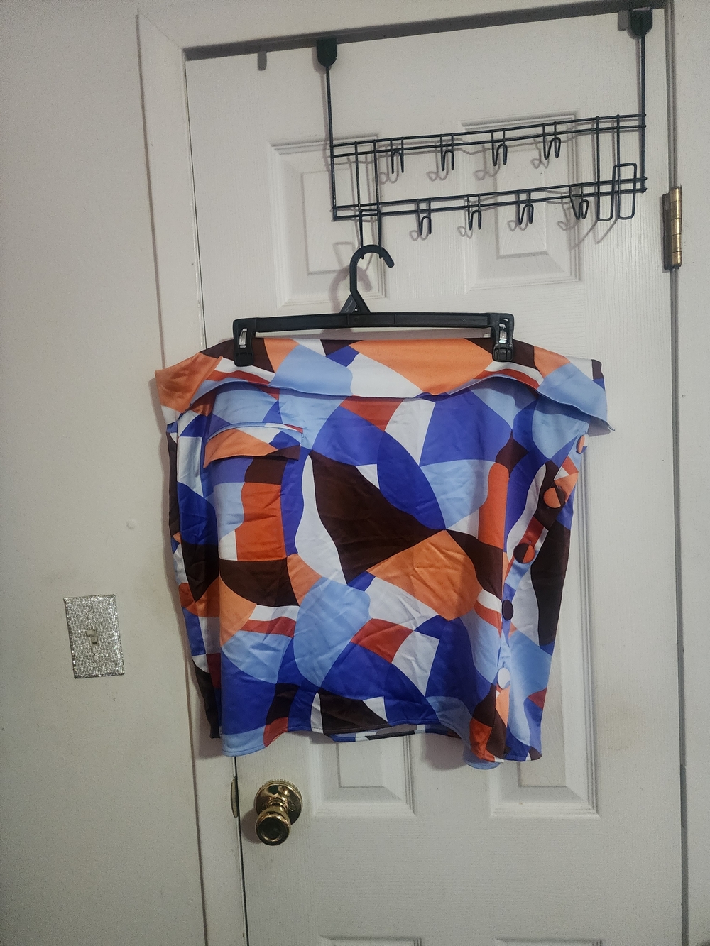 Forever 21 Plus Multicolor Abstract Print Skirt - Blue, Orange, Brown